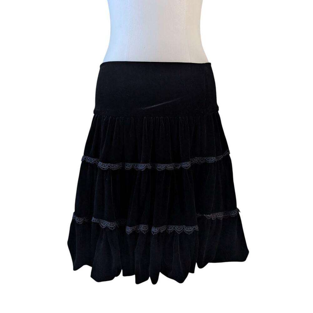 NWT The Limited vintage y2k 2001 stretch velvet bubble hem peasant skirt